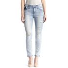 Women's Rock & Republic&reg; Berlin Ripped Cuffed Ankle Jeans, Size: 4 Short, Light Blue