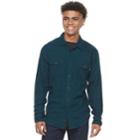Men's Trinity Collective Rampart Flannel Button-down Shirt, Size: Small, Turquoise/blue (turq/aqua)