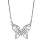 Primrose Sterling Silver Cubic Zirconia Filigree Butterfly Necklace, Women's, Size: 18
