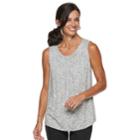 Women's Croft & Barrow&reg; Pleated Swing Tank, Size: Medium, Light Grey