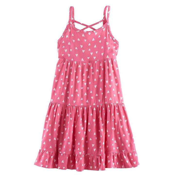 Girls 4-10 Jumping Beans&reg; Floral Tiered Dress, Girl's, Size: 8, Med Pink