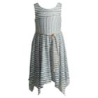 Girls 4-6x Youngland Stripe Handkerchief Hem Skirt Dress, Size: 6x, Blue