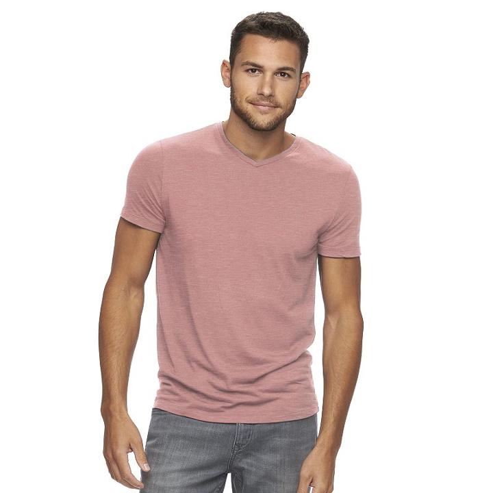 Men's Marc Anthony Slim-fit Luxury+ Tee, Size: Medium, Dark Pink