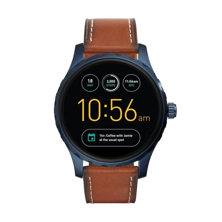 Fossil Men's Q Marshal Gen 2 Leather Smart Watch - Ftw2106, Size: Large, Brown