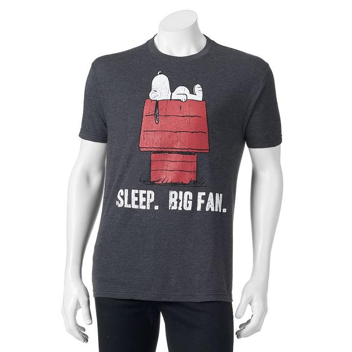 Peanuts Snoopy Sleep. Big Fan. Tee - Men, Size: Xxl, Oxford