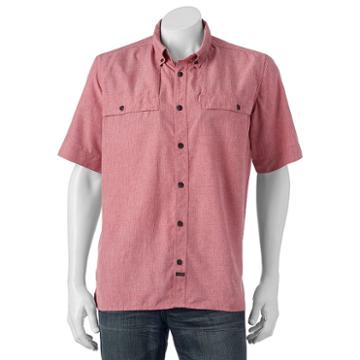Men's American Outdoors Castmaster Button-down Fishing Shirt, Size: Xxl, Light Red