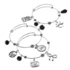 Sister Adjustable Bangle Bracelet Set, Women's, Black