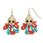 Sea Life Octopus Seed Bead Nickel Free Drop Earrings, Women's, Multicolor