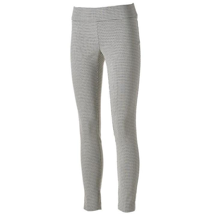 Women's Apt. 9® Millennium Geometric Skinny Dress Pants, Size: 10, White