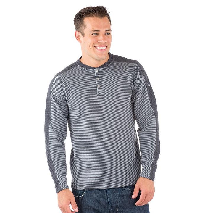 Men's Avalanche Classic-fit Henley, Size: Medium, Black