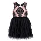 Girls 7-16 Knitworks Flocked Flower Bodice & Tiered Skirt Dress, Girl's, Size: 12, Light Pink