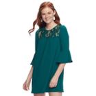 Juniors' Speechless Lace Bell Sleeve Shift Dress, Teens, Size: Large, Green Oth