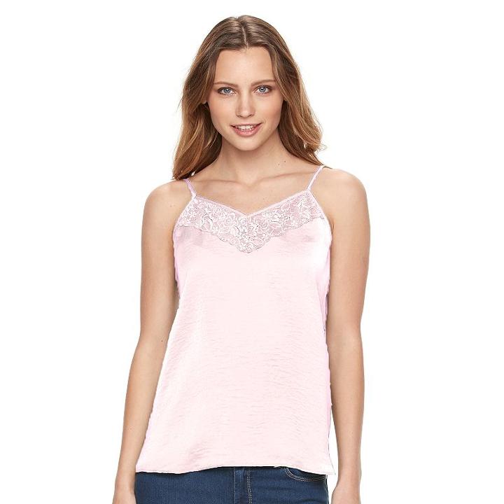 Women's Apt. 9&reg; Lace Camisole, Size: Xl, Brt Pink