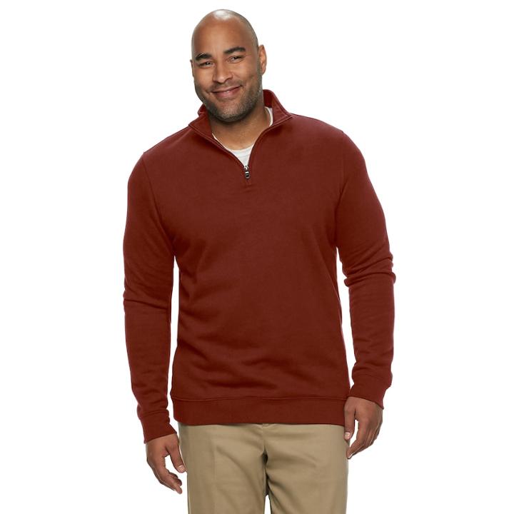 Big & Tall Croft & Barrow&reg; Classic-fit Easy-care Quarter-zip Pullover, Men's, Size: 3xl Tall, Dark Red