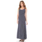 Petite Apt. 9&reg; Mixed Stripe Maxi Dress, Women's, Size: L Petite, Navy White Stripe