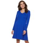 Women's Apt. 9&reg; Scoopneck Fit & Flare Dress, Size: Xl, Med Blue