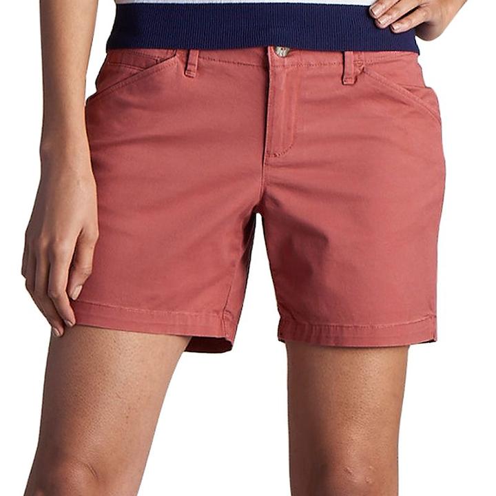 Women's Lee Essential Twill Shorts, Size: 6 Avg/reg, Dark Pink