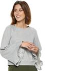 Women's Popsugar Bell-sleeve Sweatshirt, Size: Xl, Grey