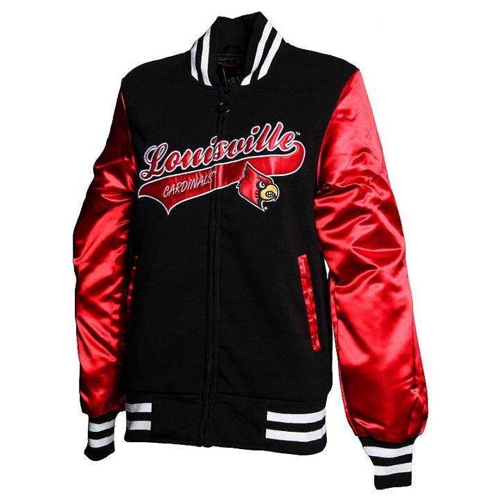 Women's Franchise Club Louisville Cardinals Sweetheart Varsity Jacket, Size: Xl, Black