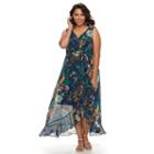 Plus Size Chaya Floral Chiffon Maxi Dress, Women's, Size: 22 W, Ovrfl Oth