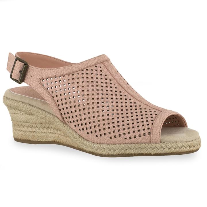 Easy Street Stacy Women's Espadrille Wedges, Size: Medium (8), Lt Orange