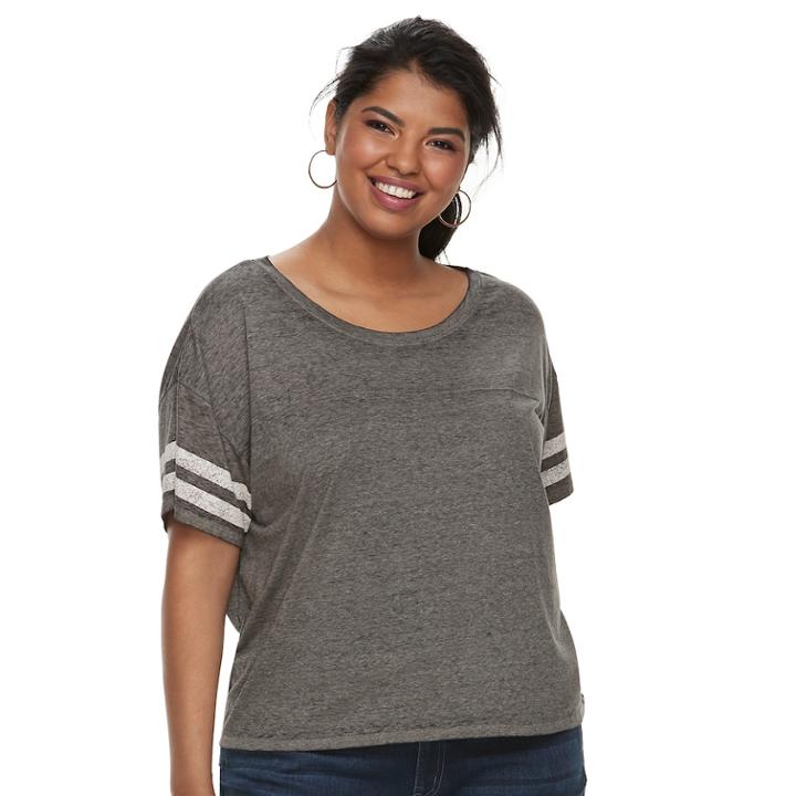 Juniors' Plus Size So&reg; Graphic High-low Hem Tee, Teens, Size: 1xl, Black