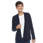Women's Croft & Barrow&reg; Essential Open Front Cardigan, Size: Xxl, Blue