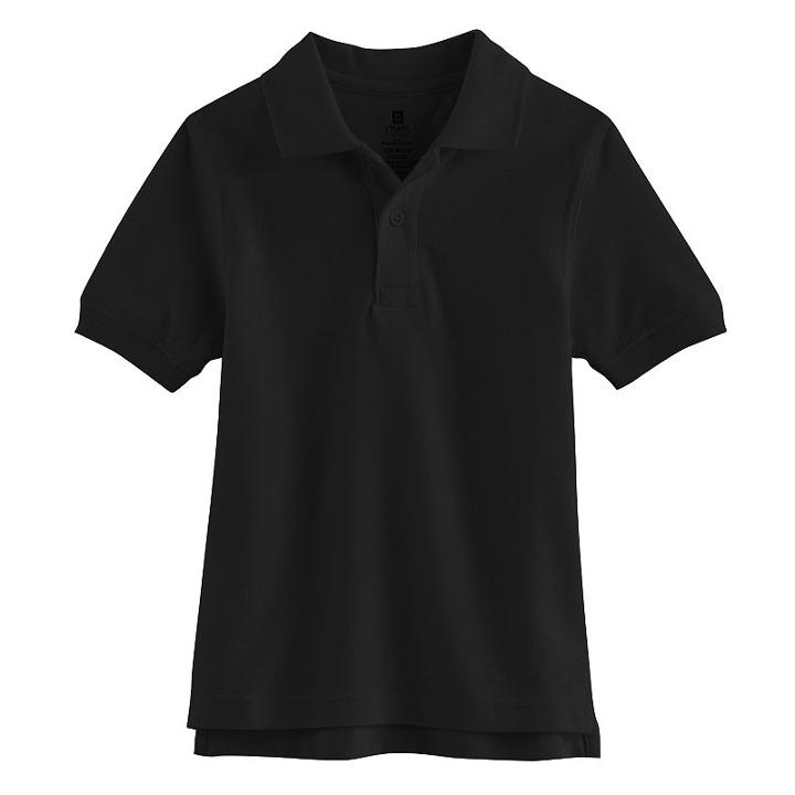 Boys 4-7 Chaps Pique School Uniform Polo, Boy's, Size: Large, Black