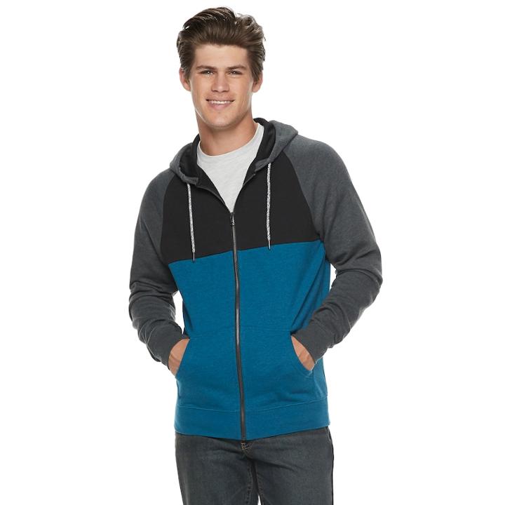 Men's Urban Pipeline&reg; Full-zip Colorblock Hoodie, Size: Xl, Dark Blue