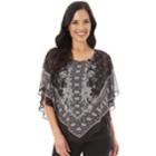 Women's Apt. 9&reg; Chiffon Popover Top, Size: Xxl, Black Paisley