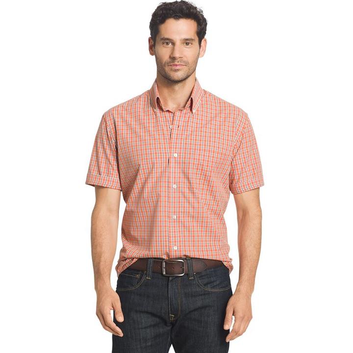 Big & Tall Arrow Hamilton Classic-fit Plaid Poplin Button-down Shirt, Men's, Size: 3xl Tall, Orange Oth