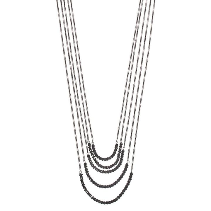 Simply Vera Vera Wang Two Tone Multi Strand Long Necklace, Women's, Black