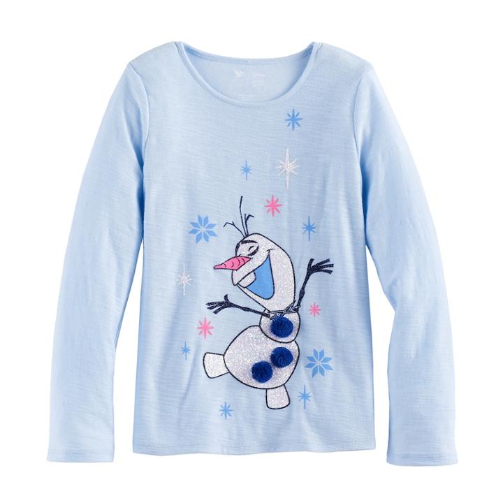 Disney's Frozen Olaf Girls 4-7 Glittery Graphic Tee By Jumping Beans&reg;, Size: 6x, Light Blue