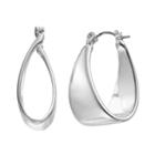 Dana Buchman Folded Hoop Earrings, Women's, Silver