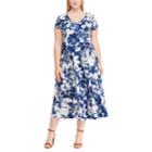 Plus Size Chaps Print Casual Dress, Women's, Size: 2xl, Blue (navy)