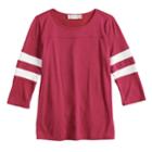 Girls' 7-16 & Plus Size Pink Republic Striped-sleeve Varsity Tee, Size: Xl Plus, Purple