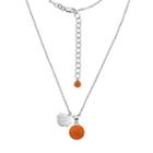 Clemson Tigers Crystal Sterling Silver Team Logo & Ball Pendant Necklace, Women's, Size: 18, Orange