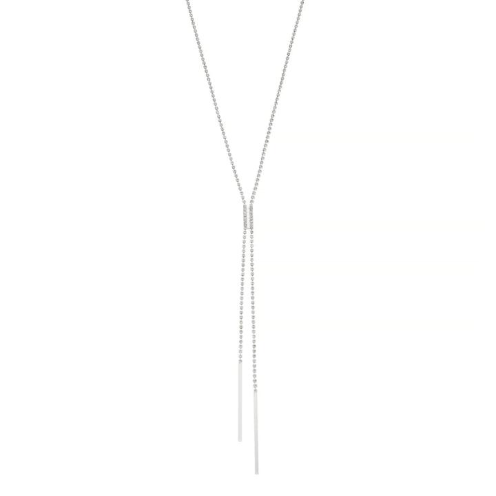 Silver Tone Simulated Crystal Lariat Necklace, Women's