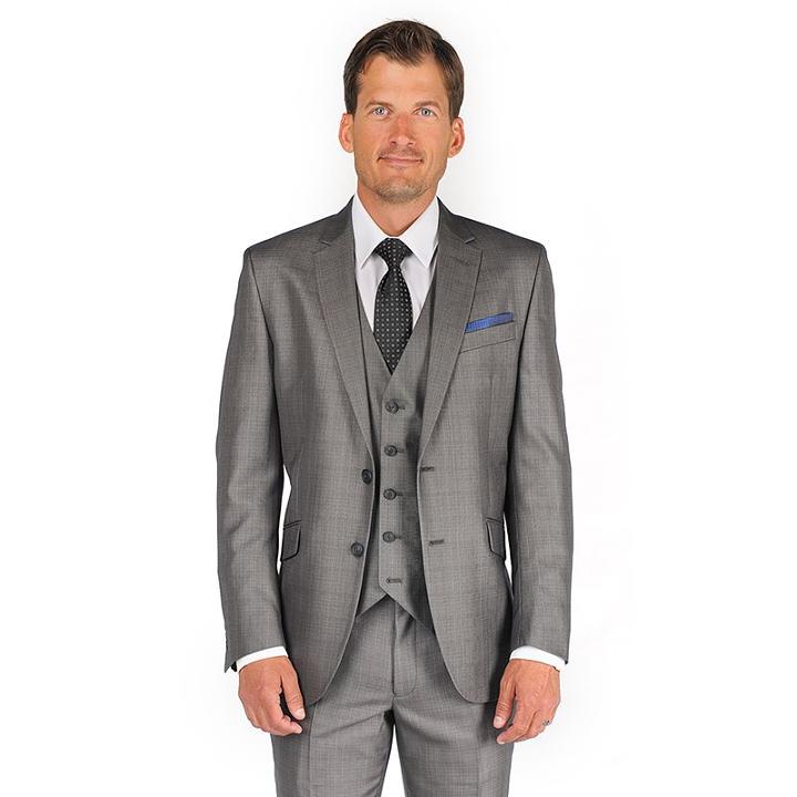 Men's Billy London Slim-fit Sharkskin Suit Jacket, Size: 40 - Regular, Grey