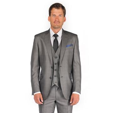 Men's Billy London Slim-fit Sharkskin Suit Jacket, Size: 40 - Regular, Grey