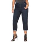 Plus Size Jennifer Lopez Cuffed Capris, Women's, Size: 24 W, Blue