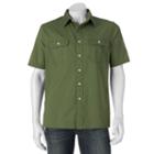 Men's Croft & Barrow&reg; Classic-fit Crosshatch Button-down Shirt, Size: Medium, Med Green
