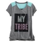 Girls Plus Size So&reg; Blocked Mesh Tee, Size: 12 1/2, Dark Grey
