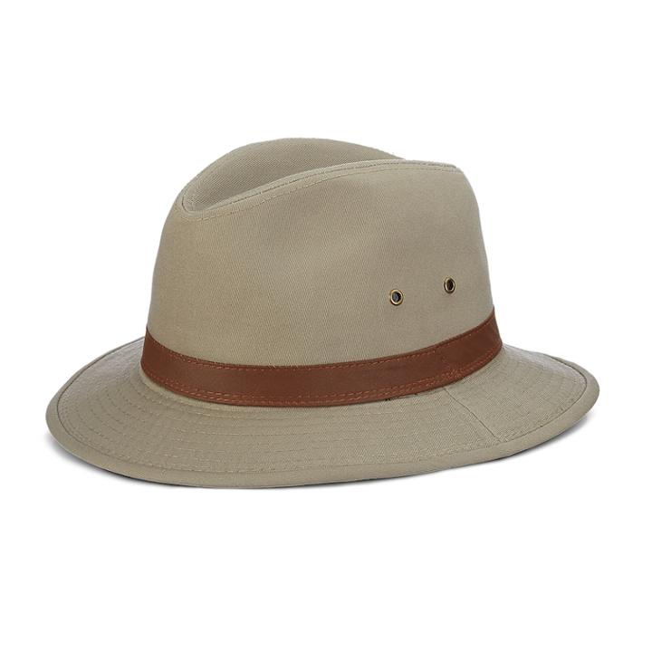 Men's Dpc Washed Twill Safari Hat With Faux-leather Trim, Size: Xxl, Multicolor