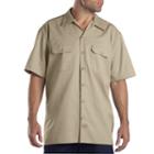 Men's Dickies Original Fit Twill Work Shirt, Size: Large, Dark Beige