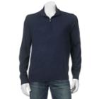 Big & Tall Apt. 9&reg; Modern-fit Merino Wool-blend Quarter-zip Sweater, Men's, Size: 4xb, Blue (navy)