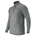 Men's New Balance Space-dyed Quarter-zip Pullover, Size: Large, Light Grey