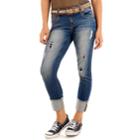 Juniors' Wallflower Curvy Ripped Ankle Jeans, Teens, Size: 5, Brt Blue