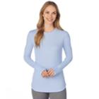 Women's Cuddl Duds Strecth Thermal Crewneck Top, Size: Medium, Med Blue