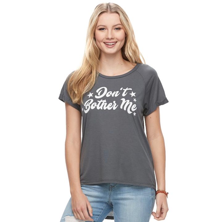 Juniors' Freeze Don't Bother Me Graphic Tee, Teens, Size: Large, Grey (charcoal)